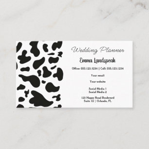 Black & White Cow Spots, QR Code Business Card