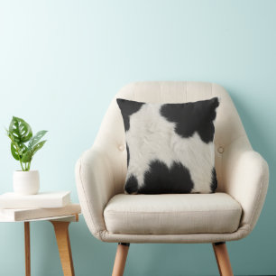 black white cow texture fur skin leather animal ha cushion