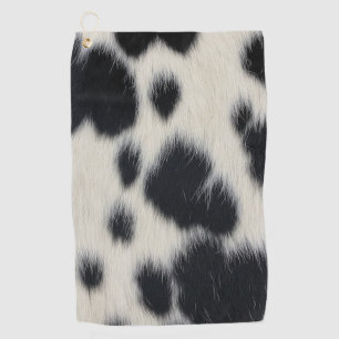 black white cow texture fur skin leather animal ha golf towel