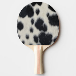 black white cow texture fur skin leather animal ha ping pong paddle