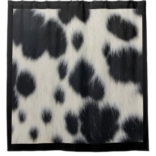 black white cow texture fur skin leather animal ha shower curtain