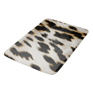 Black White Cowhide Bath Mat