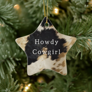 Black White Cowhide Ceramic Tree Decoration