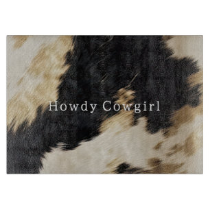 Black White Cowhide Cutting Board