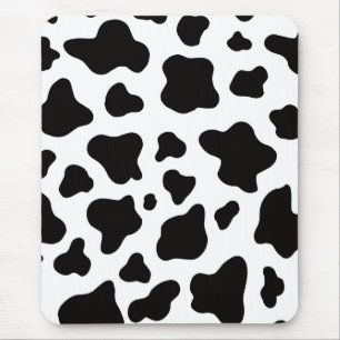 Black White Cowhide Farmhouse modern rustic Mouse Mat