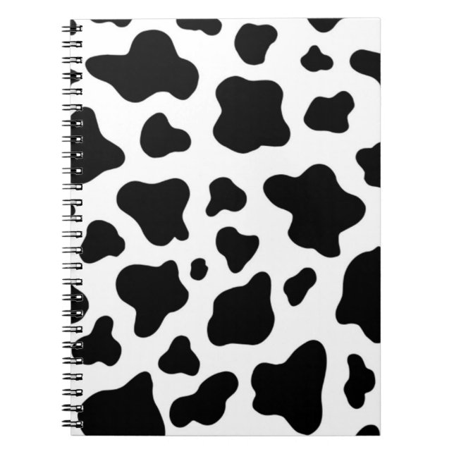 Black White Cowhide Farmhouse modern rustic Notebook (Front)