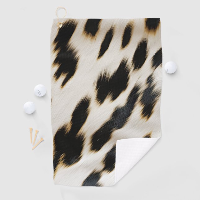 Black White Cowhide Golf Towel (InSitu)