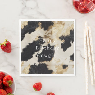 Black White Cowhide Napkin