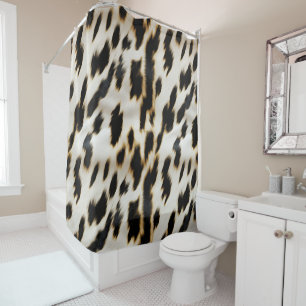 Black White Cowhide Shower Curtain