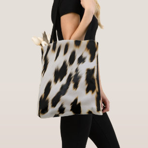 Black White Cowhide Tote Bag