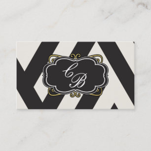 Black White Cream & Gold Boutique Business Card