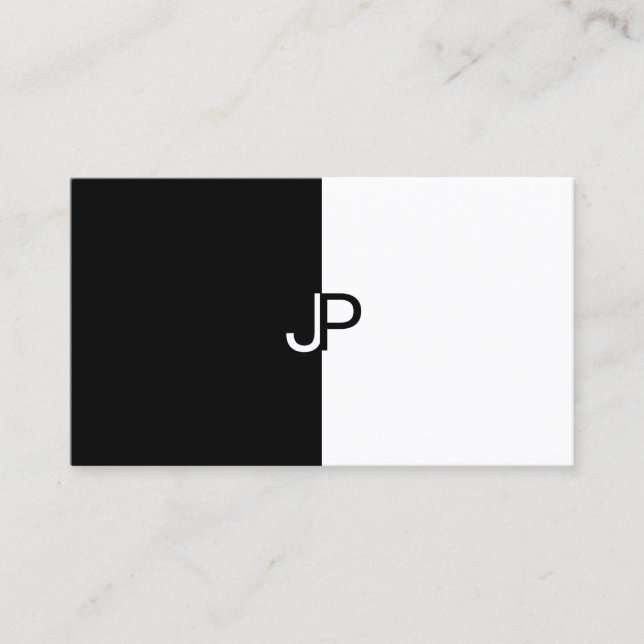 Black&White Creative Simple Design Modern Plain Business Card (Front)