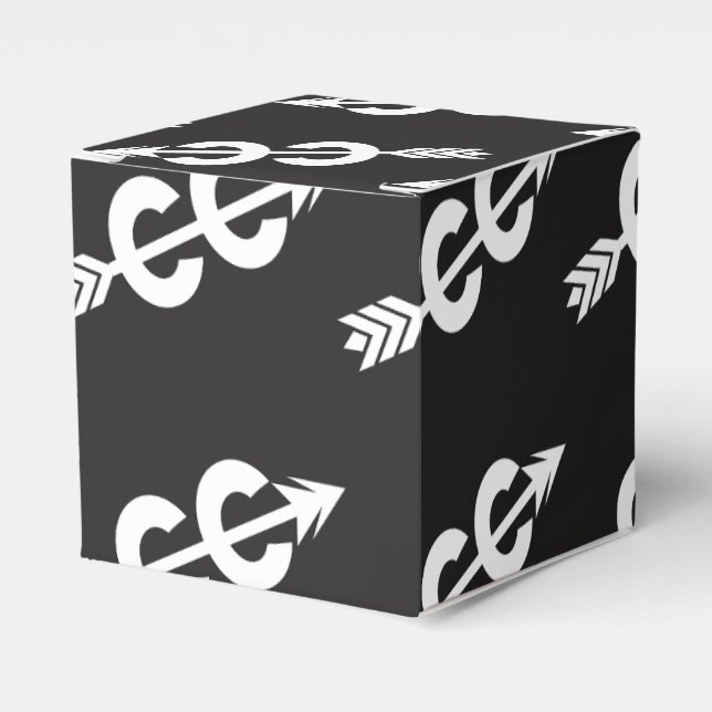 Black White Cross Country Running Favour Box (Front Side)