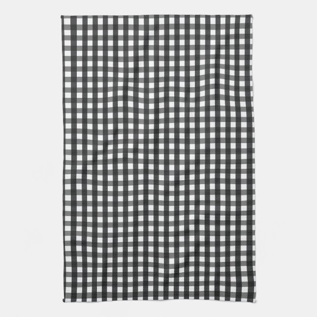 Black & White Crosshatch Dish Towel (Vertical)