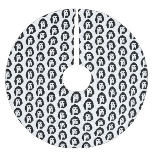 Black white cryptopunk #1 keychain button brushed polyester tree skirt