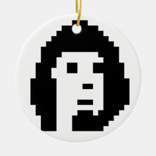 Black white cryptopunk #1 keychain button ceramic tree decoration