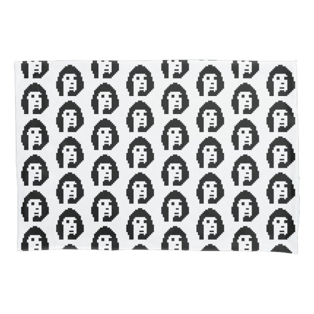 Black white cryptopunk #1 keychain button pillowcase (Front-Left)