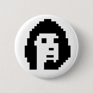 Black white cryptopunk 6 cm round badge