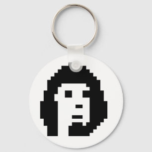 Black white cryptopunk key ring
