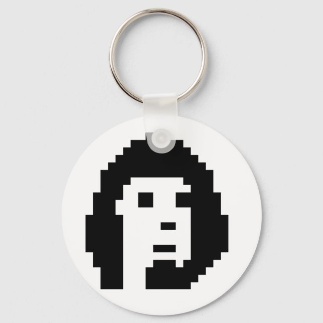 Black white cryptopunk key ring (Front)