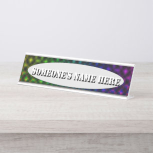 Black & White Cube Life by Kenneth Yoncich Desk Name Plate