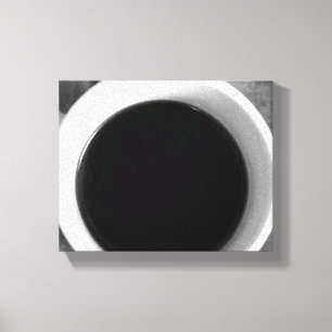 Black & White Cup of Coffee on an Old Crate 8x10 Canvas Print