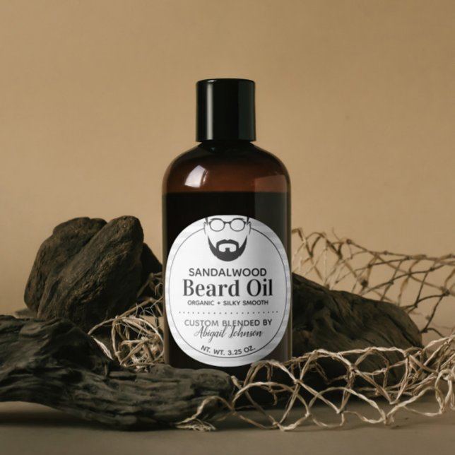 Black & White Custom Blended Men's Beard Oil Label (Creator Uploaded)
