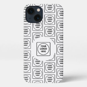 Black White Custom Business Logo Pattern iphone  13 Case