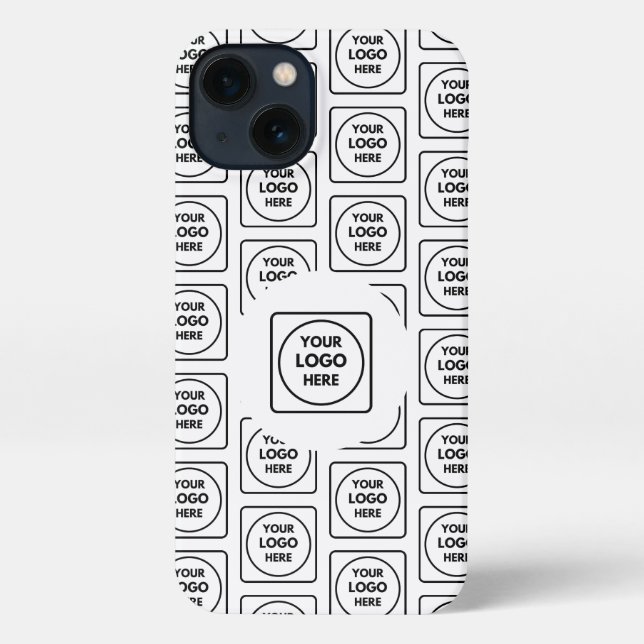 Black White Custom Business Logo Pattern iphone  Case (Back)