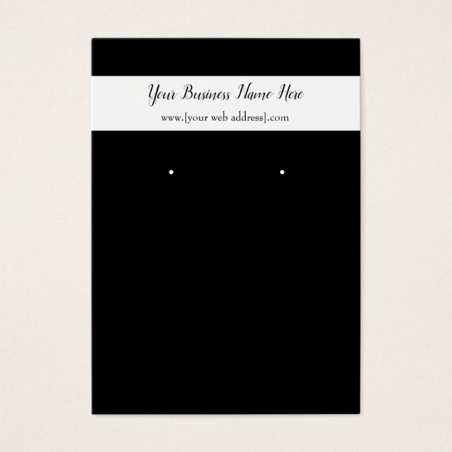 Black White Custom Earring Business Card (Front)