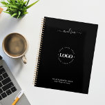 Black White Custom Logo Business Professional 2024 Planner<br><div class="desc">This elegant planner would be great for both,  personal or professional use. Easily add your details by clicking on the "personalise" option.</div>