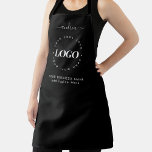 Black White Custom Logo Business Professional Apron<br><div class="desc">Promote your business with this modern,  professional apron featuring custom logo,  elegant calligraphy name & text. Easily add your details by clicking on the "personalise" option.</div>