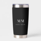 Black white custom monogram initials name