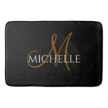 Black White Custom Monogram Script Name