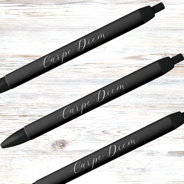 Black white custom motto slogan script ink pen (Creator Uploaded)