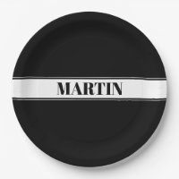 Black & White Custom Name Stripe