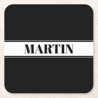 Black & White Custom Name Stripe