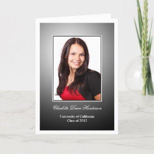 Black white custom photo graduation announcement
