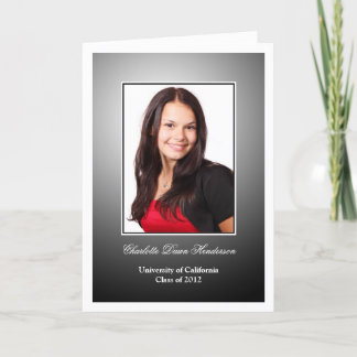 Black white custom photo graduation announcement