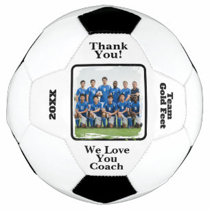 Black White Custom Soccer Football Coach Photo