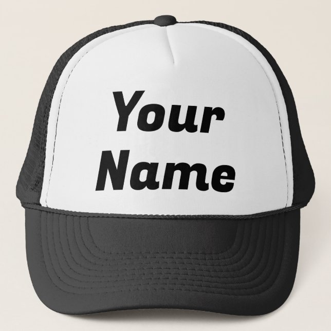 Black & White CUSTOMIZABLE Trucker Hat (Front)