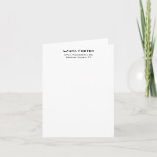 Black & White Cute Elegant Minimalist Style Note Card