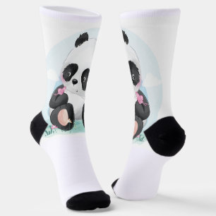 Black & White Cute Panda Socks