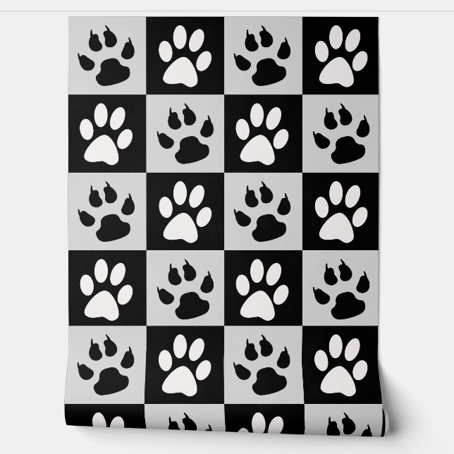 Black White Cute Paws And Claws Wallpaper (Unrolling)