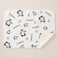 Black white Cute Penguin Personalised baby