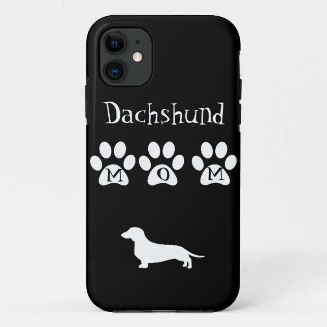 Black/White Dachshund Mum Case-Mate iPhone Case (Back)