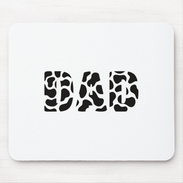 Black White Dad Cow Print Cowboy Animal Pattern Fa Mouse Mat (Front)
