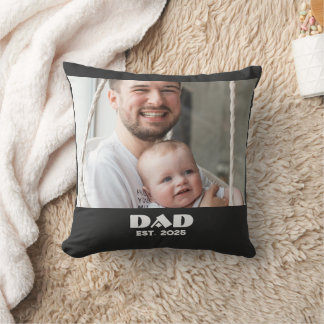 Black White Dad Established Bold Photo Cushion