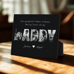Black & White Daddy Photo Collage Keepsake Gift Plaque