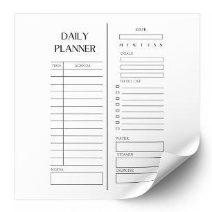 Black & White Daily Planner To-Do List Minimalist  Notepad